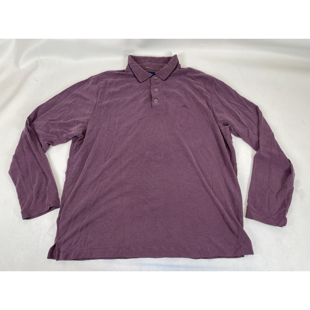 Tommy Bahama Long Sleeve Polo Mens Size XL Purple Modal